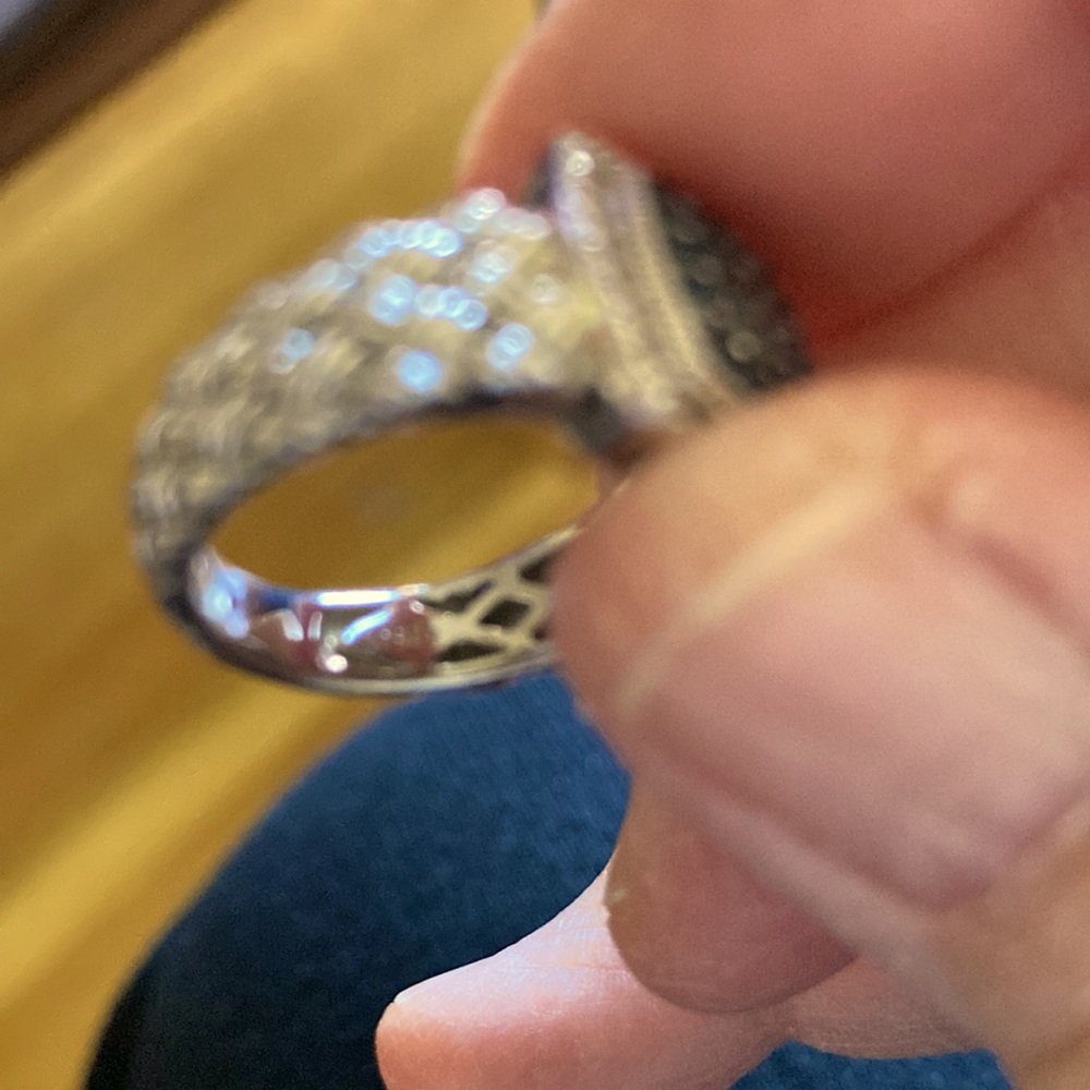 BLUE DIAMOND STERLING RING - Picture 6 of 6